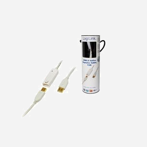 LogiLink UA0092 - Câble USB 2.0 12m Blanc - Connecteur USB A Mâle vers USB A Femelle - Débit 480 Mbit/s - Compatible Windows/Mac