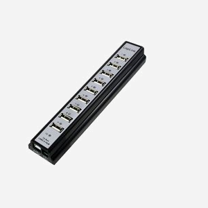 LogiLink UA0096 Hub USB 2.0 Noir 10 Ports 480 Mbit/s, Entrée DC 220V 50-60Hz 3.5A, Certification ROHS, CE, FCC, Plug and Play - Miniature 3