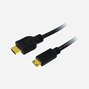 LogiLink CH0022 Câble HDMI 1.5m Type A (Standard) vers Type C (Mini) Mâle/Mâle, contacts plaqués or, débit 8.16 Gbit/s, noir