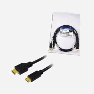 LogiLink CH0022 Câble HDMI 1.5m Type A (Standard) vers Type C (Mini) Mâle/Mâle, contacts plaqués or, débit 8.16 Gbit/s, noir - Miniature 2