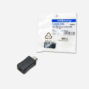 LogiLink AU0010 Adaptateur Micro USB Mâle vers Mini USB Femelle Noir, Contacts Nickel, Référence Fabricant AU0010 - Miniature 2