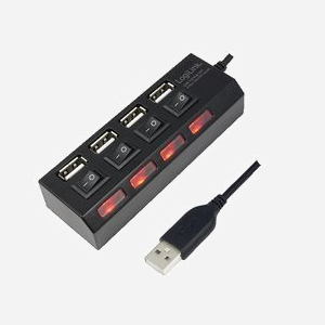 LogiLink UA0128 Hub USB 2.0 4 Ports 480 Mbit/s, Longueur Câble 0.55m, Compatible Windows/macOS avec Adaptateur Secteur Inclus, RoHS