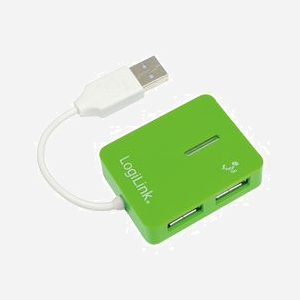 LogiLink UA0138 Hub USB 2.0 4 Ports 480 Mbit/s Vert, Compatible Windows 98SE à 7 et macOS, Poids 450g, 4 Ports USB 2.0 - Miniature 1