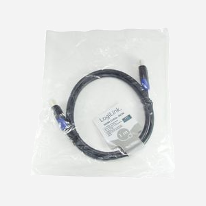 LogiLink CH0061 : Câble HDMI 2.0 1m, Type A (Standard) Mâle/Mâle, contacts plaqués or, résolution 4096x2160 (4K) 60Hz, compatible 3D, Ethernet HDMI - Miniature 5