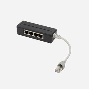 LogiLink MP0032 Séparateur Voix/Données Noir, 4 ports Ethernet RJ-45, Connecteur Mâle/Femelle, Câble 0.15m, Poids 40g
