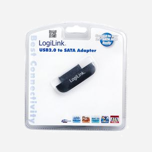LogiLink AU0011A : Adaptateur USB 2.0 vers SATA 0.48Gbit/s Chipset MA6116 Compatible Windows/macOS - Noir - Dimensions Emballage 170x188x50mm - Miniature 2