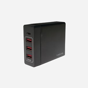 LogiLink PA0122 - Chargeur USB Universel 4 Ports USB 2.0, 5V, 72W, Protections Surtension/Surintensité/Surchauffe/Court-Circuit, 100-240V, Noir - Miniature 1