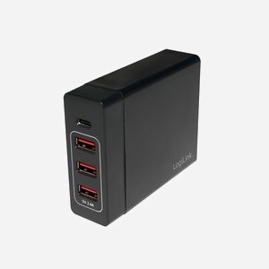 LogiLink PA0122 - Chargeur USB Universel 4 Ports USB 2.0, 5V, 72W, Protections Surtension/Surintensité/Surchauffe/Court-Circuit, 100-240V, Noir - Miniature 2