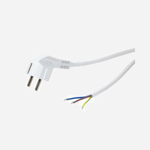 Câble d'alimentation LogiLink CP136, 1.5m, CEE 7/7 mâle coudé 90°, blanc, RoHS, connecteur courbe, Longueur 1.5 mètre