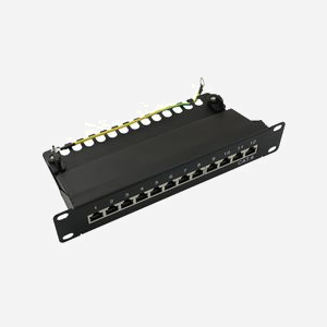 LogiLink NP0046 : Baie de Branchement 1U, 12 Ports, 10 Gigabit Ethernet, Cat6a, Acier Noir, Montage Rack, Conforme RoHS, ISO/IEC 11801, TIA/EIA-568 C.2 - Miniature 1