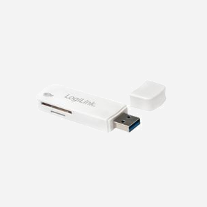 LogiLink CR0034A - Lecteur Cartes Mémoire USB 3.2 Gen 1 (3.1 Gen 1) Blanc - Compatible SD/SDHC/SDXC MicroSD/SDHC/SDXC/TransFlash - 5000 Mbit/s - 75x120x25mm - Miniature 1