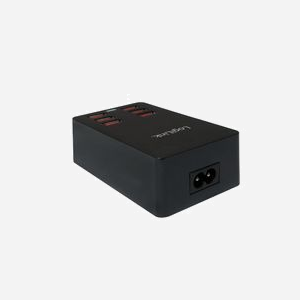 LogiLink PA0139 Chargeur Secteur Universel 6 Ports USB 2.0 (5V, 6.4A, 32W) Protections Surtension/Sur-courant/Court-circuit Noir, Entrée 100-240V - Miniature 2