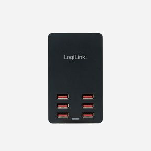 LogiLink PA0139 Chargeur Secteur Universel 6 Ports USB 2.0 (5V, 6.4A, 32W) Protections Surtension/Sur-courant/Court-circuit Noir, Entrée 100-240V - Miniature 3