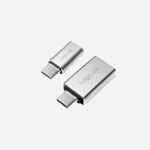 LogiLink AU0040 Adaptateur USB 3.1 C Mâle vers USB 3.0 A et Micro USB 2.0 Femelle, Boîtier Aluminium, Lot de 2 - Miniature 1