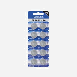 LogiLink CR2025B10 Lot de 10 Piles Lithium CR2025 3V Non Rechargeables, Facteur de Forme Pile Bouton pour Applications Domestiques - Miniature 2