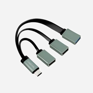 LogiLink UA0315 Hub USB 3.2 Gen 1 Type-C vers 1x USB 3.2 Gen 1 Type-A & 2x USB 2.0, 5000 Mbit/s, Alimentation USB, Noir/Gris - Miniature 1