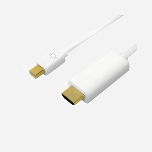 LogiLink CV0124 Câble Mini DisplayPort 1.2 vers HDMI Type A (Standard) Mâle/Mâle 3m, contacts plaqués or, 30Hz, conforme RoHS et CE, blanc