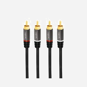 Câble Audio LogiLink CA1202 - 1m - 2x RCA Mâle vers 2x RCA Mâle - Contacts Or - AWG28 - Diamètre 5mm - Noir - Miniature 2