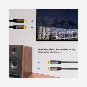 Câble Audio LogiLink CA1202 - 1m - 2x RCA Mâle vers 2x RCA Mâle - Contacts Or - AWG28 - Diamètre 5mm - Noir - Miniature 3