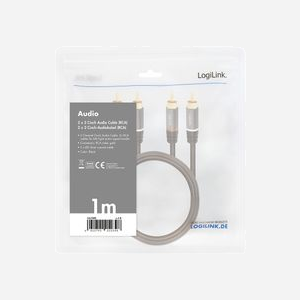 Câble Audio LogiLink CA1202 - 1m - 2x RCA Mâle vers 2x RCA Mâle - Contacts Or - AWG28 - Diamètre 5mm - Noir - Miniature 4