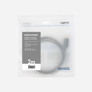 LogiLink CV0130 : Câble Adaptateur Vidéo 1m DisplayPort 1.2 vers DVI-D Mâle/Mâle, Résolution 1920x1080 60Hz, Contacts Plaqué Or, Noir, 7.1g - Miniature 3