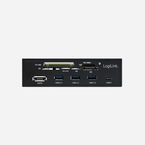 LogiLink UA0341 Lecteur de Cartes Mémoire Interne SATA 5.25" - CF, MS, MicroSD, SD, xD - 4x USB 3.2 Gen 1 - Noir - 148x78x42mm - Miniature 2