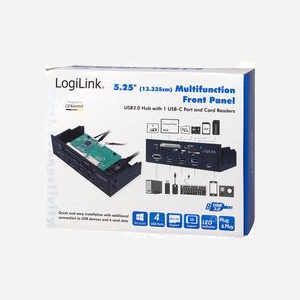 LogiLink UA0341 Lecteur de Cartes Mémoire Interne SATA 5.25" - CF, MS, MicroSD, SD, xD - 4x USB 3.2 Gen 1 - Noir - 148x78x42mm - Miniature 5