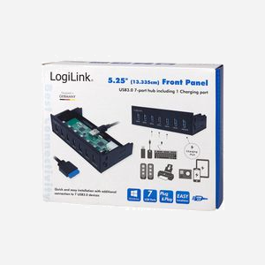 LogiLink UA0342 Lecteur Interne 5.25" avec 7 Ports USB 3.2 Gen 1, Taux de Transfert 5000 Mbit/s, Dimensions 148x78x42mm, Noir - Miniature 5