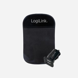 LogiLink PA0204 Chargeur Allume-cigare Universel Noir, Double USB 2.0, 5V/2.1A (10.5W), Protection Surtension/Courant/Température, 12/24V