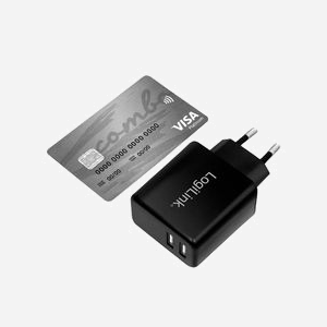 LogiLink PA0210 Chargeur Secteur Universel 2 Ports USB 2.0, 5V/2.4A, 12W, 100-240V, Protections Surcharge/Court-circuit, Noir, 90x28x50mm - Miniature 3