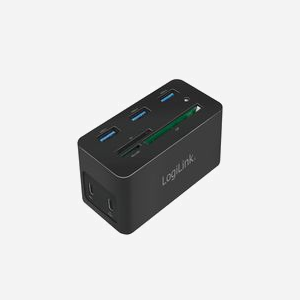 LogiLink UA0370 Station d'accueil USB 3.2 Gen 1 Type-C, 3x USB-A, 2x USB-C, HDMI, Ethernet Gigabit, Lecteur cartes CF/SD/MicroSD, Power Delivery 60W