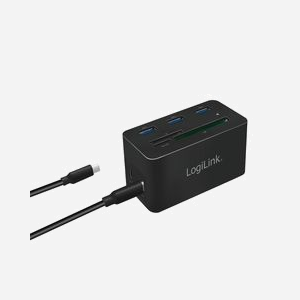 LogiLink UA0370 Station d'accueil USB 3.2 Gen 1 Type-C, 3x USB-A, 2x USB-C, HDMI, Ethernet Gigabit, Lecteur cartes CF/SD/MicroSD, Power Delivery 60W - Miniature 2