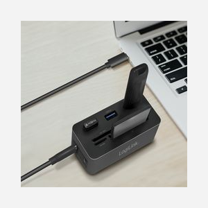 LogiLink UA0370 Station d'accueil USB 3.2 Gen 1 Type-C, 3x USB-A, 2x USB-C, HDMI, Ethernet Gigabit, Lecteur cartes CF/SD/MicroSD, Power Delivery 60W - Miniature 5