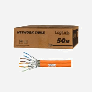 LogiLink CPV0065 Câble Réseau Cat7 S/FTP (S-STP) 50m Orange, AWG23, Gaine LSZH, Conditionnement Rouleau 340x340x110mm, Poids 5.5kg - Miniature 4
