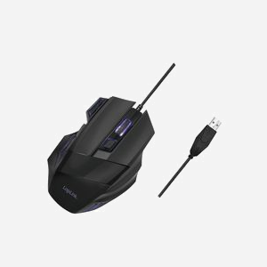 Souris Gaming LogiLink ID0202 USB Type-A Optique 2400 DPI 7 Boutons Programmables Droitier avec Rétroéclairage Violet