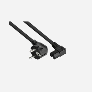 Kabelmeister SK0151-S050 Câble d'alimentation 5m Type E+F / C15 H07RN-F3G 3x1.5mm² 250V 10A Noir Connecteurs coudés 90° IEC 60320 CEE 7/7 - Miniature 1