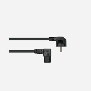 Kabelmeister SK0151-S050 Câble d'alimentation 5m Type E+F / C15 H07RN-F3G 3x1.5mm² 250V 10A Noir Connecteurs coudés 90° IEC 60320 CEE 7/7 - Miniature 2