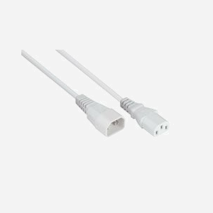 Kabelmeister SK1430-W030 Câble d'alimentation 3m Blanc, Connecteurs IEC C14 vers IEC C13, 250V 10A, Type H05VV-F3G, Conducteurs Cuivre 1mm² - Miniature 1