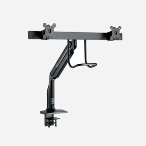Hagor 8703 Support Bureau Double Écran 17"-32" (43-81cm) Noir, VESA 75x75/100x100mm, Montage Pince, Inclinaison -45°/+22°, Rotation 180°, Charge 10kg