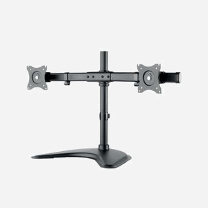 Hagor 8708 Support Bureau Double Écran 15-27" (38.1-68.6cm) VESA 75x75/100x100mm, Charge Max. 10kg, Inclinaison -45/+45°, Rotation 180°, Noir