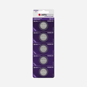 AgfaPhoto 150-803203 Pile Lithium CR2032 3V Usage Unique, Pack de 5, Diamètre 20mm, Hauteur 3.2mm, Température Opération -15°C à 55°C - Miniature 2