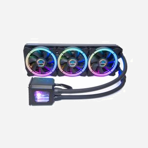 Alphacool Eisbaer Aurora 360 - Refroidisseur liquide CPU All-in-One, Radiateur cuivre 397mm, 3 ventilateurs 120mm PWM, 800-2000 tr/min, Noir