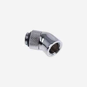 Alphacool Raccord 17247 Nickel/Argent, Filetage 1/4", Angle 45°, Connecteur Mâle/Femelle, Dimensions 18.5x35x18.5mm, Poids 100g - Miniature 2