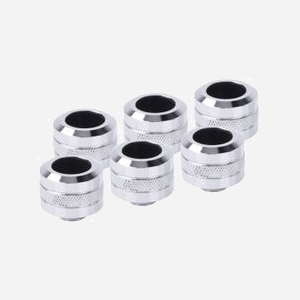 Alphacool 17476 Kit d'Adaptation Chrome Laiton, Filetage G1/4", Hauteur 23mm, Diamètre 26mm, Poids 42g pour Systèmes de Refroidissement PC