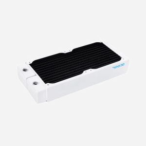 Alphacool Radiateur 18647 - Cuivre/Acier Noir & Blanc, 124x272.1x45mm, Filetage G1/4", Ventilateur 120mm, Pression max 0.8 bar - Miniature 2