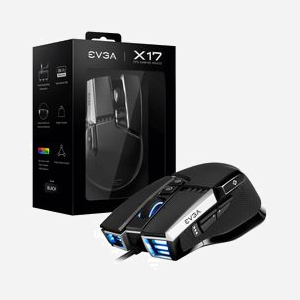 Souris Gaming EVGA X17 Ambidextre Optique 16000 DPI USB Type-A, 10 Boutons, 8000 Hz, Accélération 50G, Processeur Arm Cortex-M33, Noir