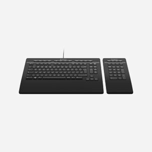 3Dconnexion Keyboard Pro with Numpad - Clavier AZERTY Français USB/RF Wireless/Bluetooth - Commutateur Ciseaux - Batterie 350mAh - Noir - Miniature 2