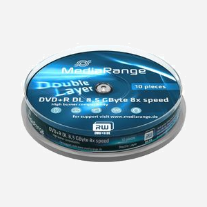 MediaRange MR466 : Lot de 10 DVD+R DL 8.5Go 8x en boîte à gâteaux - Support d'enregistrement duplex haute capacité - Miniature 1