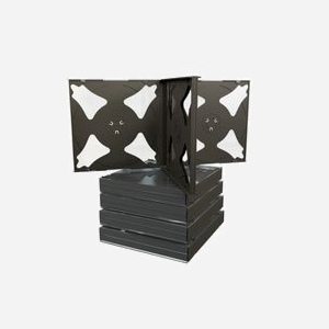 MediaRange BOX34-4 : Boîtier double pour 4 disques optiques 120mm, Noir, Plastique, Lot de 5, RoHS - Dimensions colis : 140x110x124mm - Miniature 2
