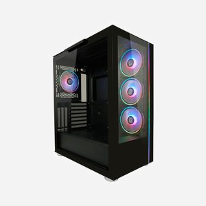 LC-Power LC-808B-ON Boîtier PC Midi Tower Noir ATX/EATX/micro ATX/Mini-ITX, 2x3.5", 5x2.5", Vitre Trempée, USB 3.2 Gen 1/Gen 2 Type-A/Type-C, Vent. 120/140mm - Miniature 2